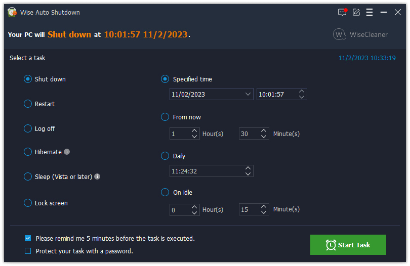 Wise Auto Shutdown v2.0.6.107 电脑定时自动关机工具