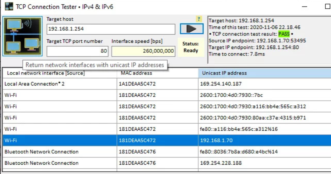 TCP Connection Tester v2.5.2.1 测试TCP连接工具