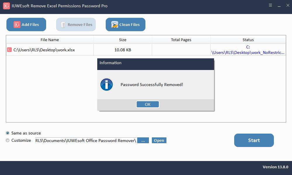 IUWEsoft Remove Excel Permissions Password Pro v13.8.0 Excel权限密码移除工具