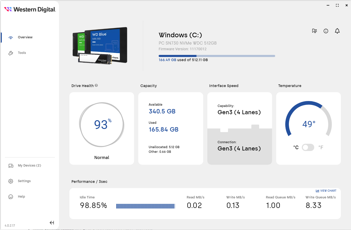 Western Digital WD SSD Dashboard v6.0.2.11 面板SSD工具