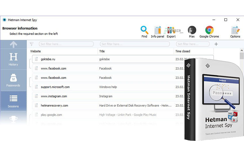 Hetman Internet Spy v3.8 互联网活动跟踪工具