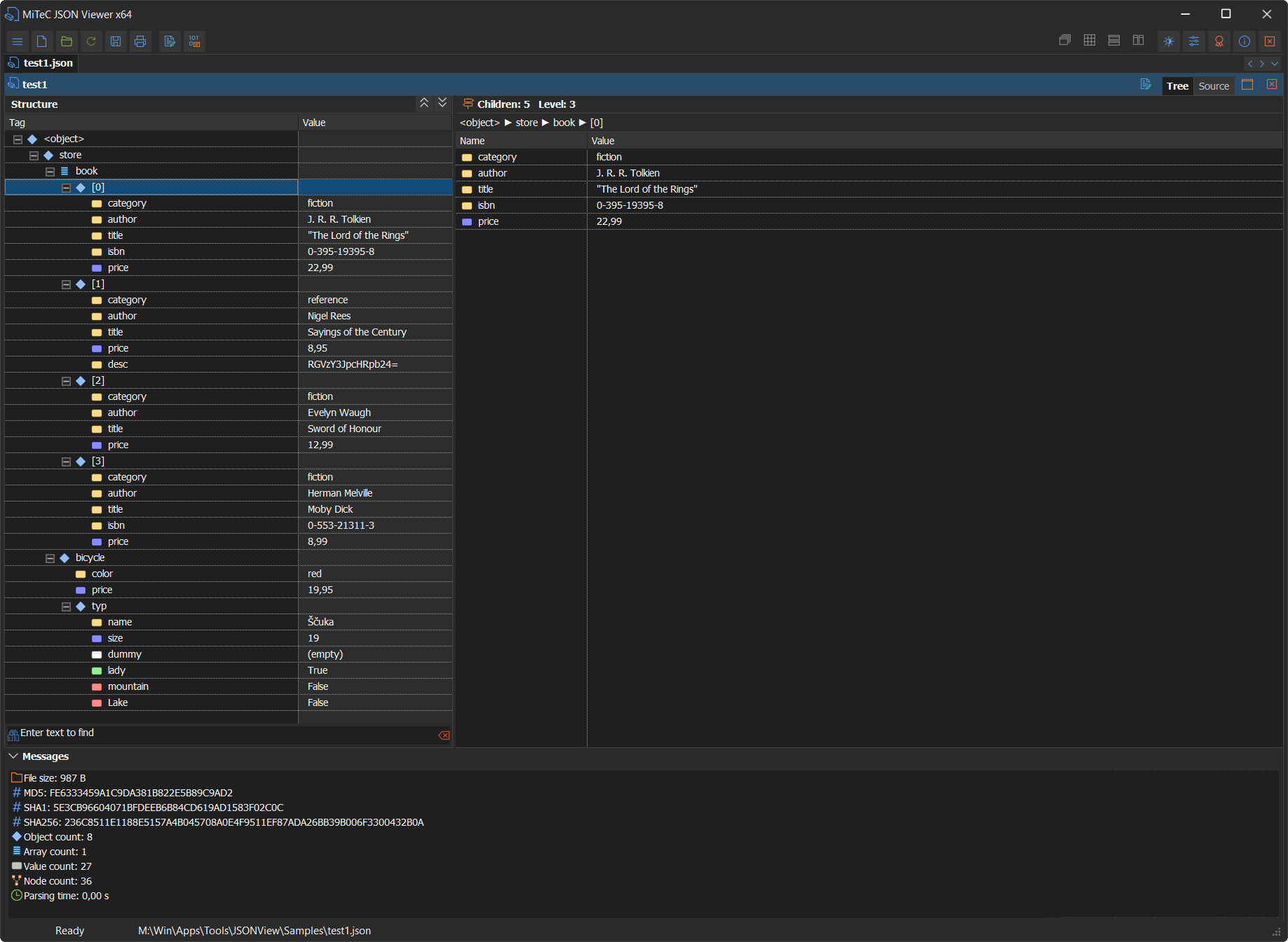 MiTeC JSON Viewer v3.2.1 JSON查看与编辑器