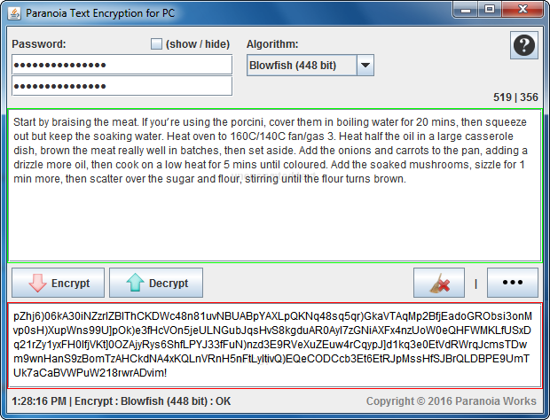 Paranoia Text Encryption v15.0.4 互联网加密选项软件
