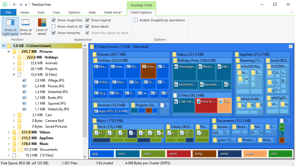 TreeSize Free v4.7.3.550 磁盘空间管理工具