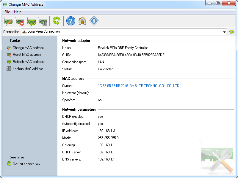 LizardSystems Change MAC Address v24.06 MAC地址欺骗工具