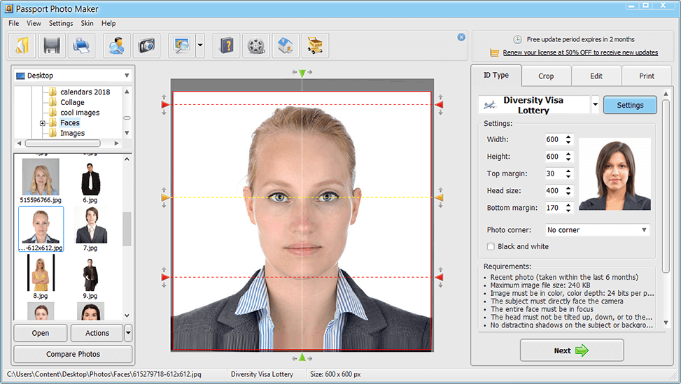 AMS Passport Photo Maker v9.41 智能裁剪工具制作完美证件照工具