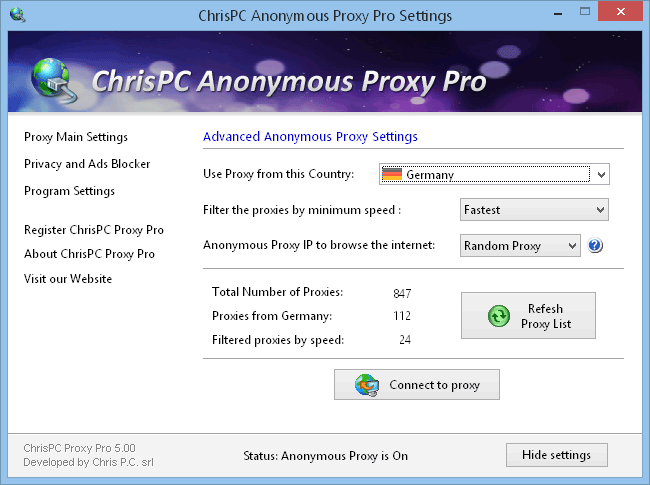 ChrisPC Anonymous Connection v2.40 匿名浏览世界网络工具