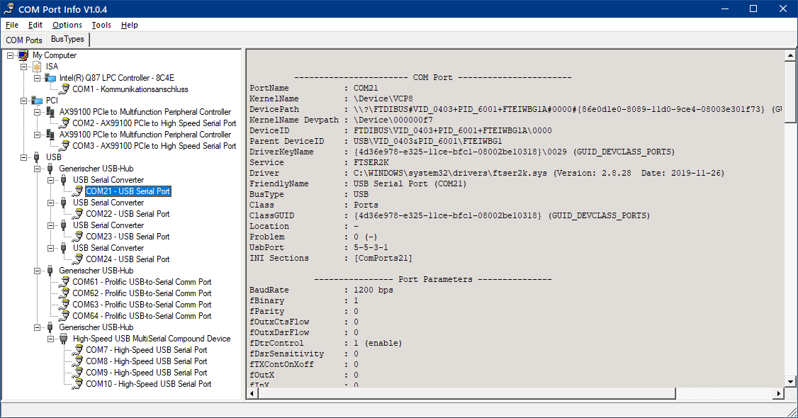 COM Port Info v1.2.0 COM端口信息查看工具