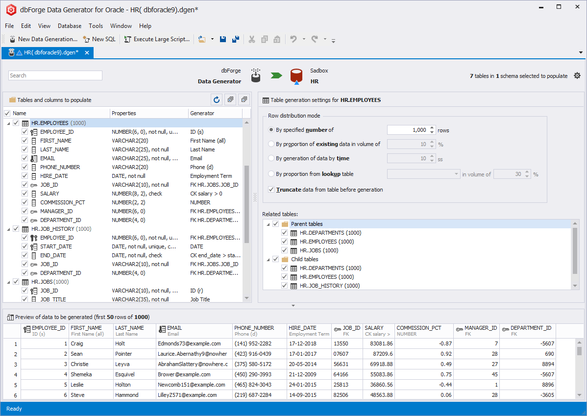 dbForge Data Generator for Oracle v2.5.203 创建Oracle测试数据工具