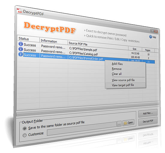 DecryptPDF v3.0.0 + Portable 解密PDF文件密码工具