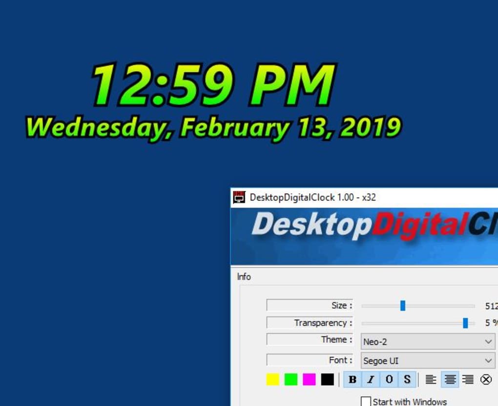 DesktopDigitalClock v5.21 数字桌面时钟工具