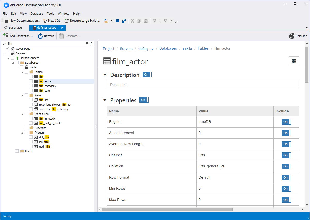 dbForge Documenter for MySQL Professional v10.0.225 MySQL文档管理器