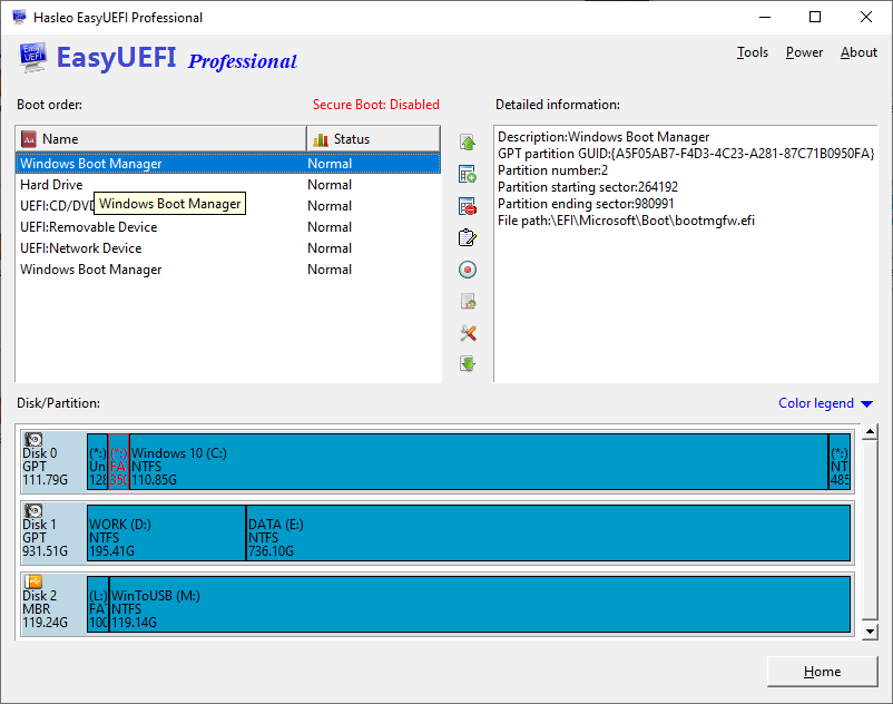 EasyUEFI Enterprise v5.5 EFI/UEFI启动选项管理软件