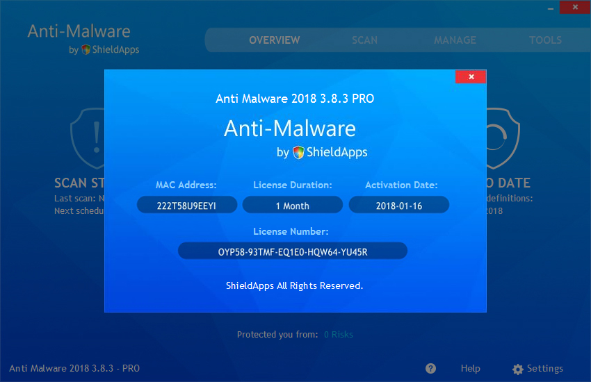 ShieldApps Anti-Malware Pro v4.2.8 抵御恶意软件