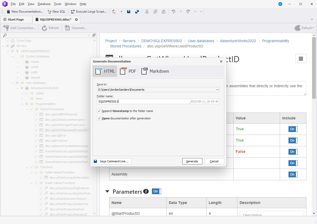 dbForge Documenter for SQL Server v1.8.2 创建文档管理器