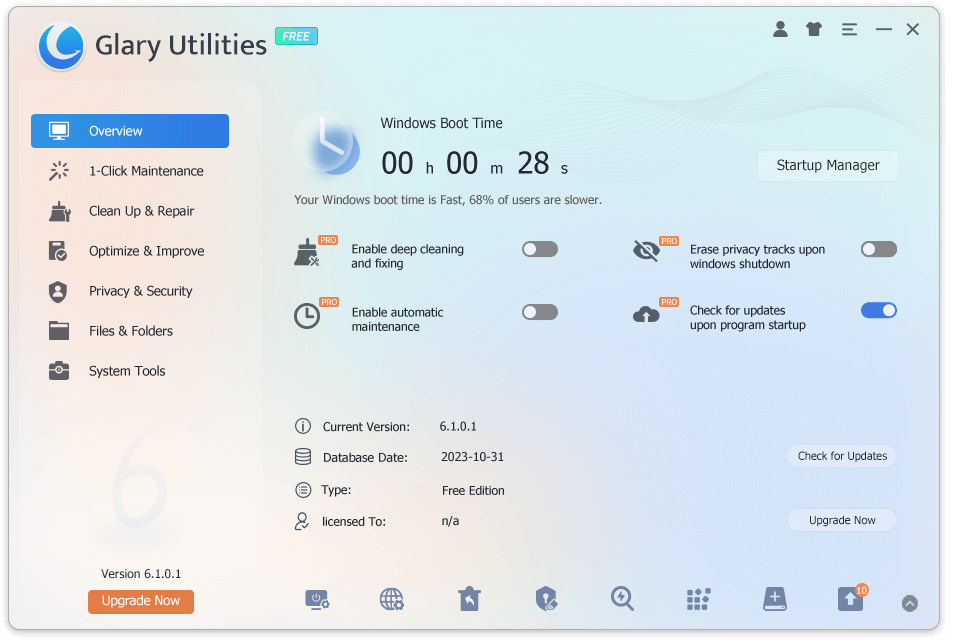 Glary Utilities Pro Portable v6.11.0.15 清理和修复电脑工具