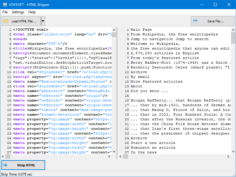 VovSoft HTML Stripper v1.8 剥离HTML和格式工具
