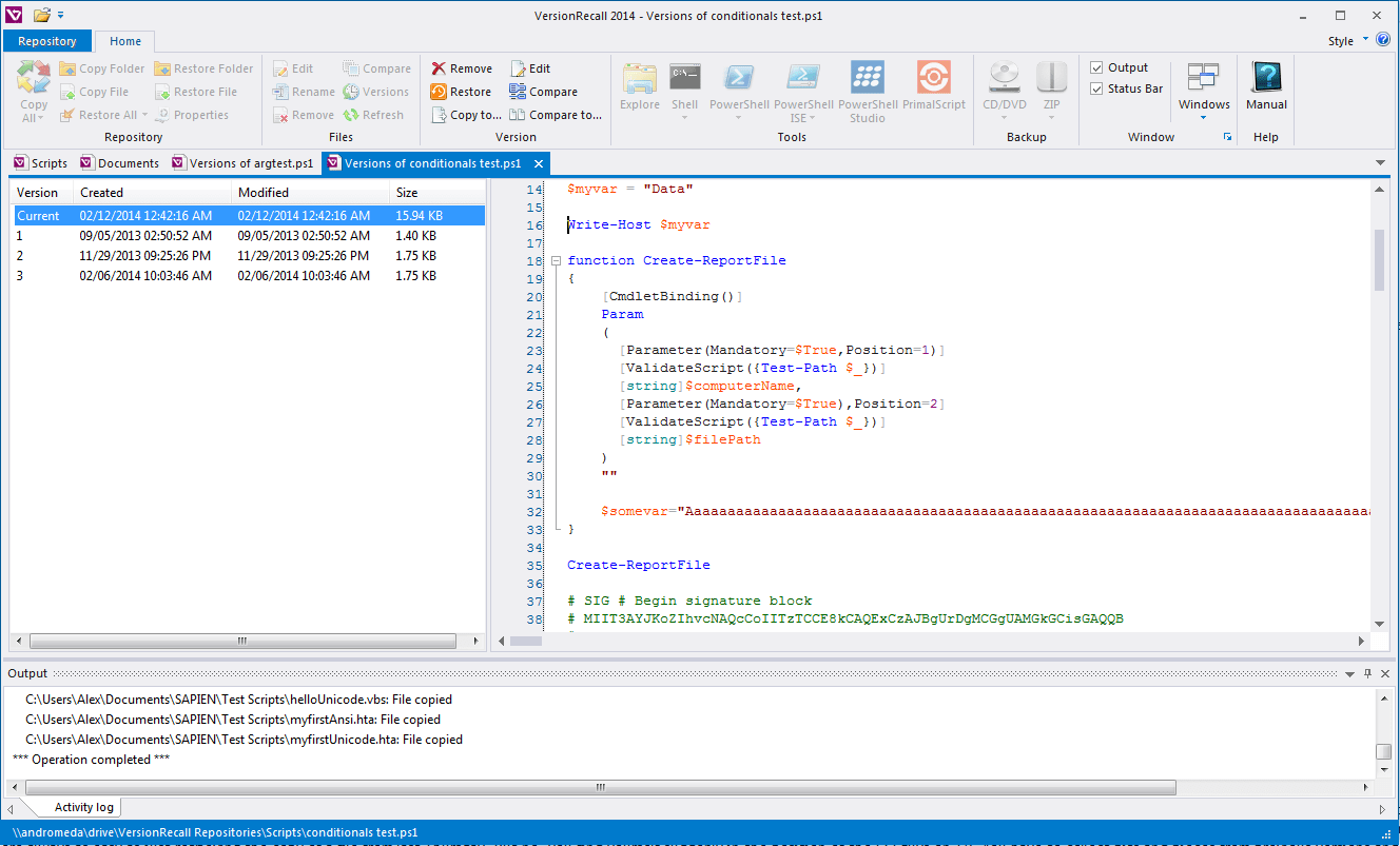 SAPIEN VersionRecall 2024 v1.8.174 创建备份和维护多个版本工具