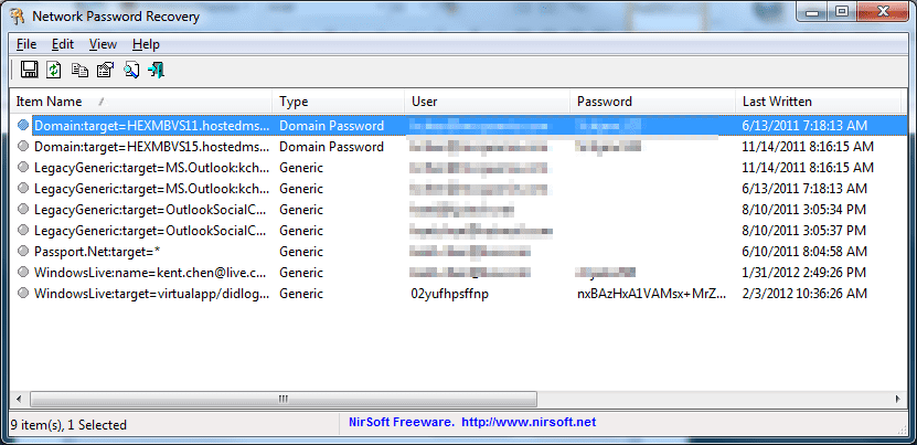 Network Password Recovery v1.57 网络密码恢复工具