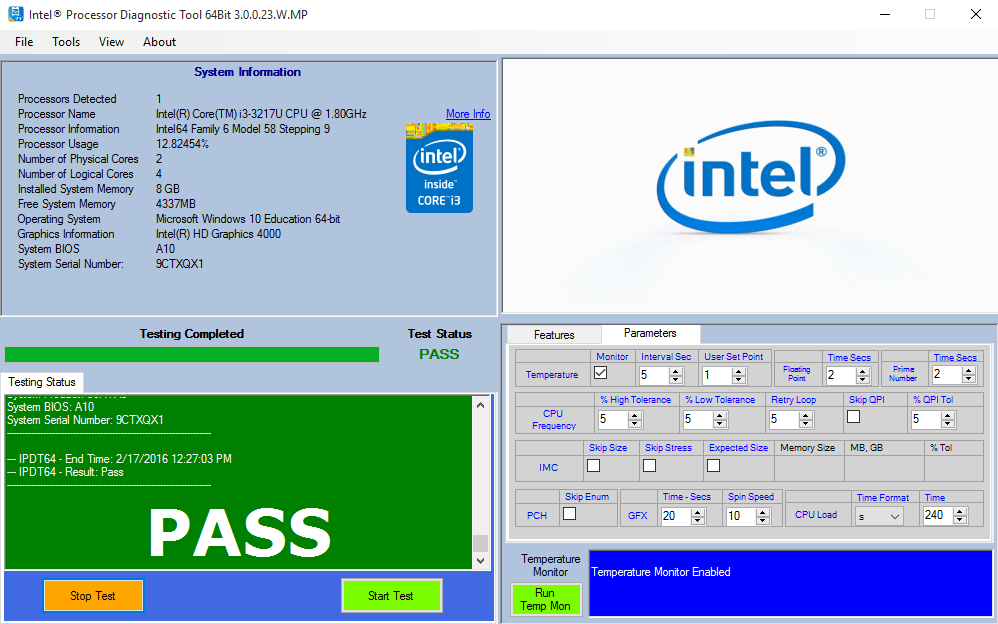 Intel Processor Diagnostic Tool v4.1.9.41 英特尔处理器诊断工具