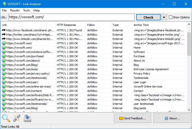 Vovsoft Link Analyzer v2.0 URL分析软件