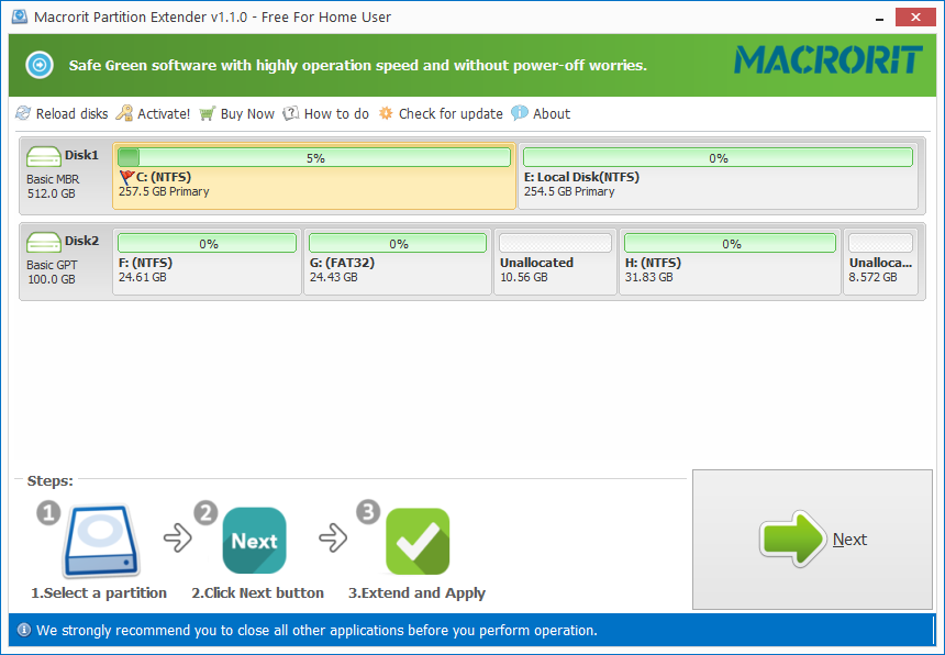 Macrorit Partition Extender v2.3.2 磁盘分区管理软件