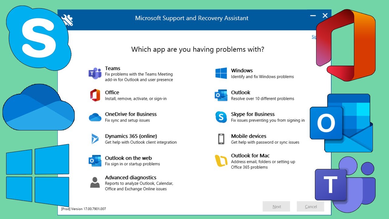 Microsoft Support and Recovery Assistant v17.01.1814.000 故障诊断与修复工具