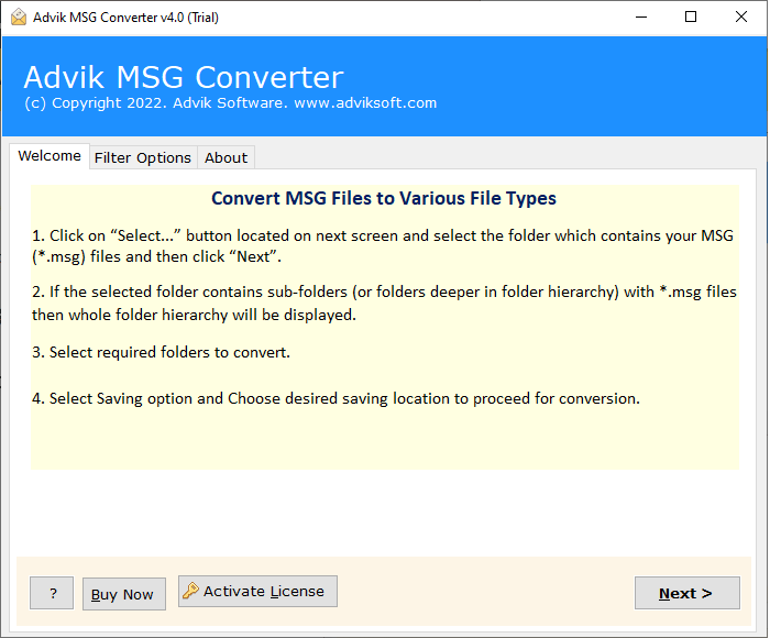 Advik MSG Converter v4.0 MSG文件导出多格式工具