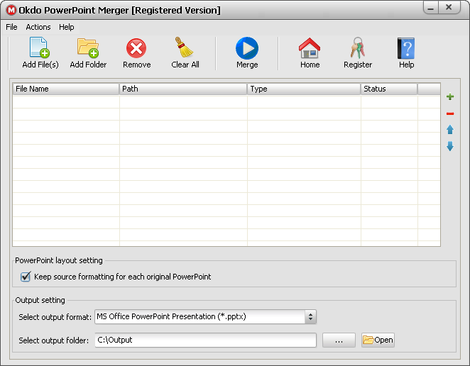 Okdo PowerPoint Merger v2.9 PPt多个文件合并工具