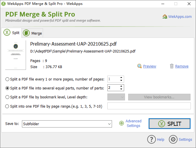 WekApps PDF Merge & Split Pro v2.10 合并和拆分PDF文件工具