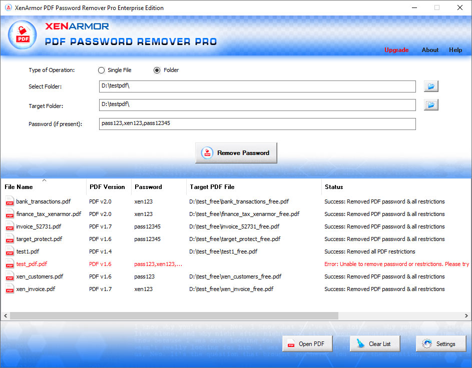 XenArmor PDF Password Remover Pro Enterprise Edition 2023 v5.0.0.1 密码删除器