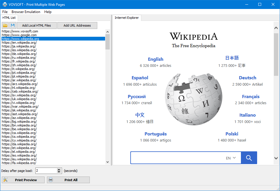 Print Multiple Web Pages v2.8 批量打印HTML文件和网页工具