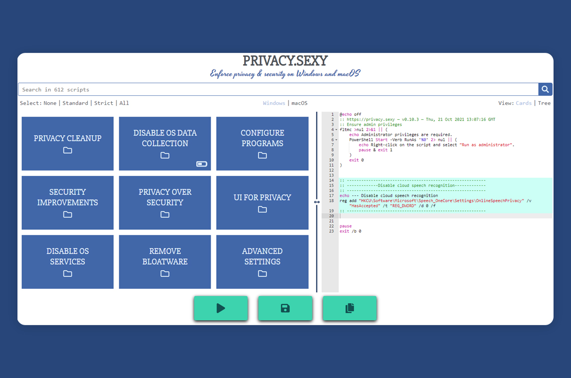 Privacy.Sexy v0.13.4 隐私和安全开源工具