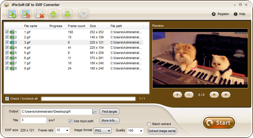 iPixSoft GIF to SWF Converter v3.9.0 GIF到SWF转换器