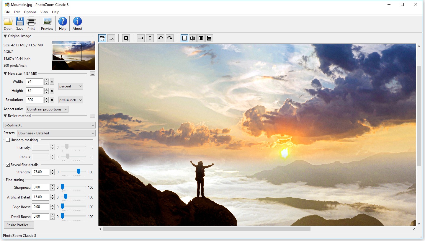 Benvista PhotoZoom Classic v8.2.0 保持质量同时放大照片工具