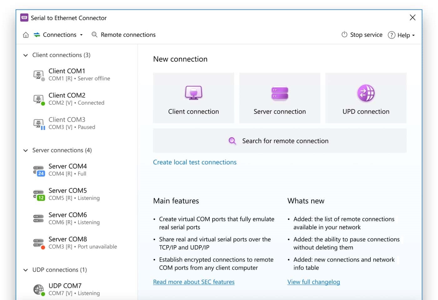 Serial to Ethernet Connector v8.0.1203 通过网络共享COM端口工具