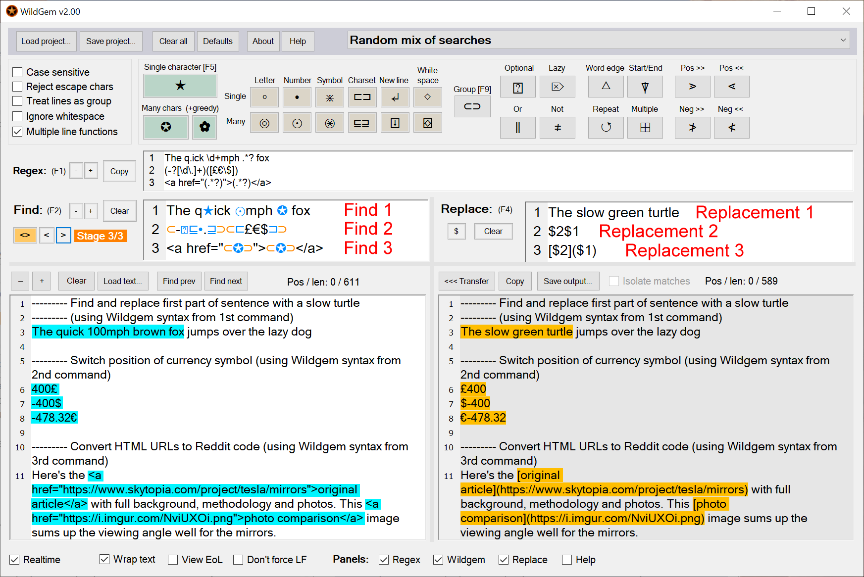 WildGem v2.10 文本搜索和替换工具