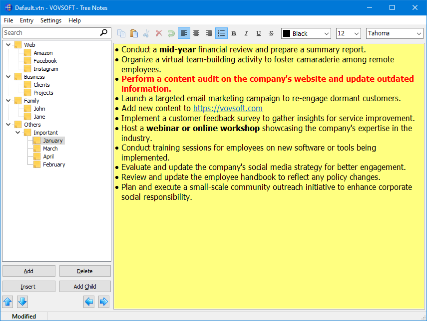 VovSoft Tree Notes v1.6 层级式记笔记应用