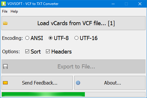 VovSoft VCF to TXT Converter v3.0 VCF转换格式为文本工具