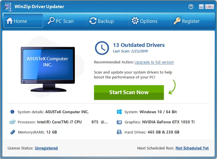 WinZip Driver Updater v5.43.2.2 驱动程序更新工具