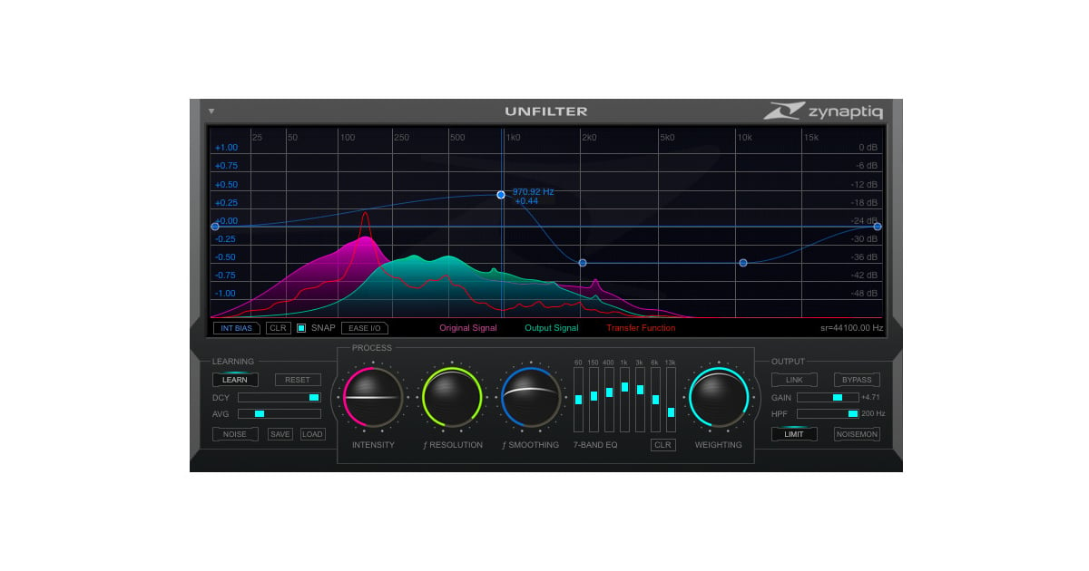 Zynaptiq UNFILTER v1.5.0 消除滤波效应插件