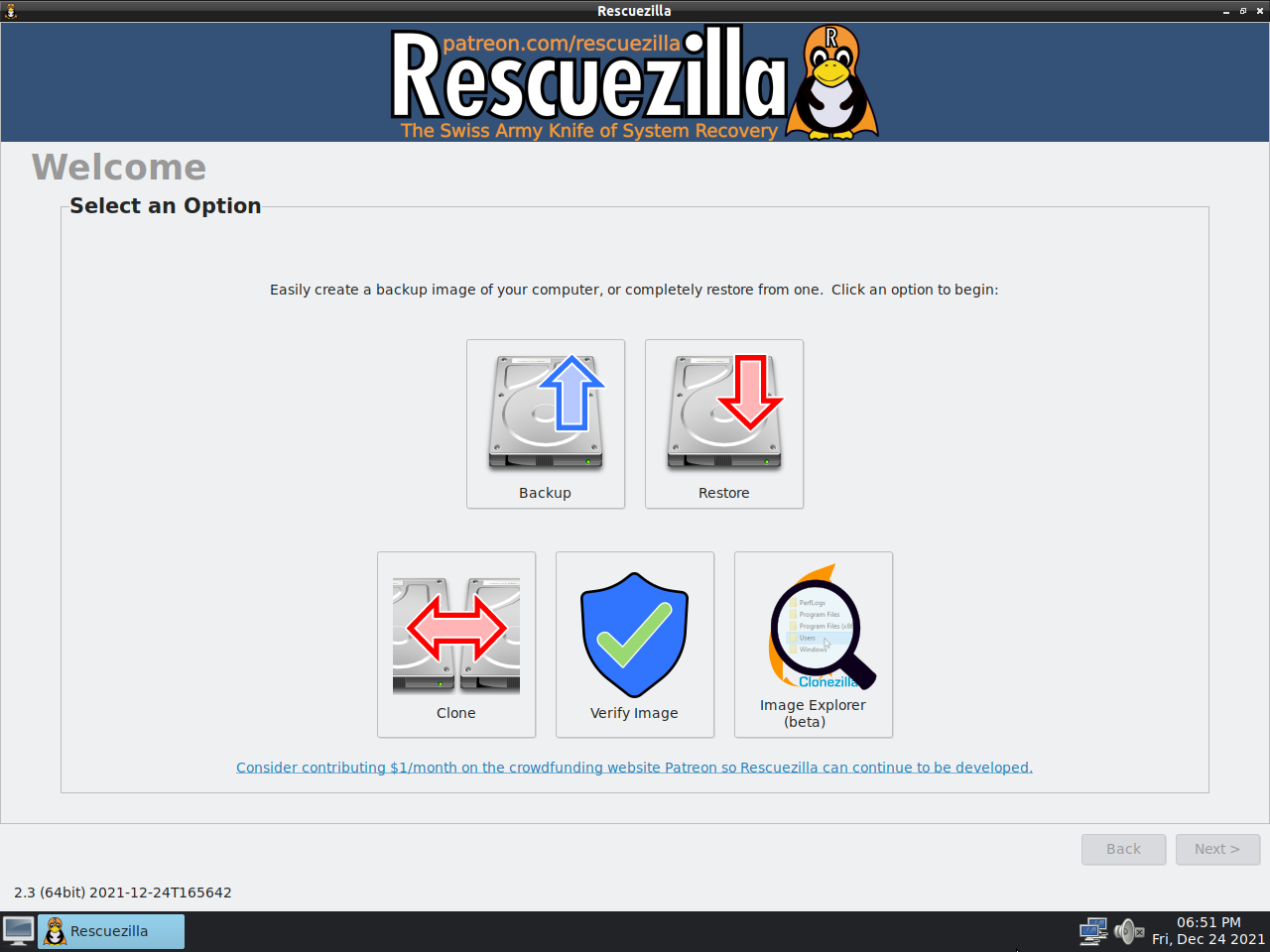 Rescuezilla v2.5 磁盘克隆和映像应用工具