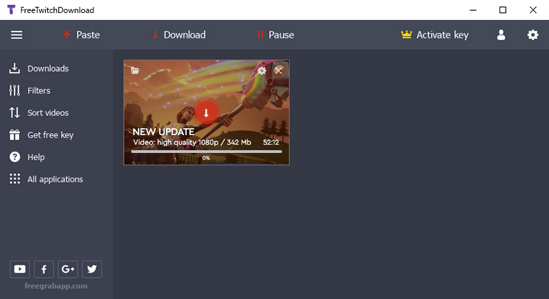 FreeGrabApp Free Twitch Download v5.2.2.527 Twitch视频下载工具