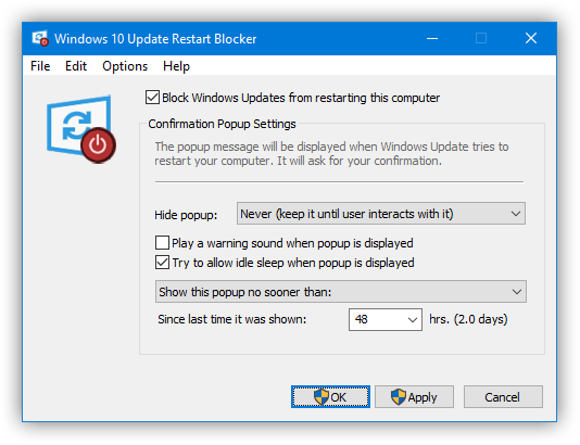 Windows 10 Update Restart Blocker v1.2 更新重启阻止程序