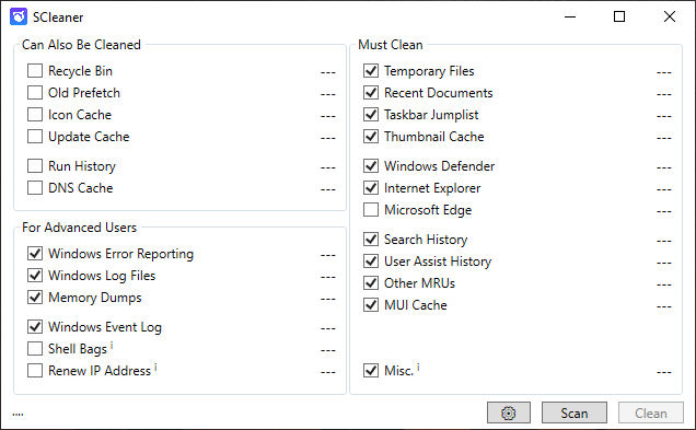 SCleaner v1.8 系统清理与隐私管理器