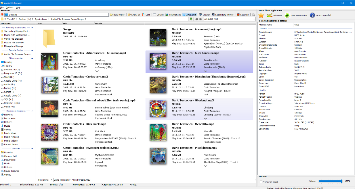 3delite Audio File Browser v1.0.54.84 音频文件浏览器