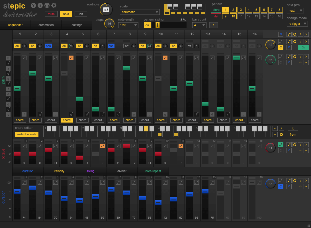 Devicemeister StepicVST v1.5.0 阶梯和调制序列器插件