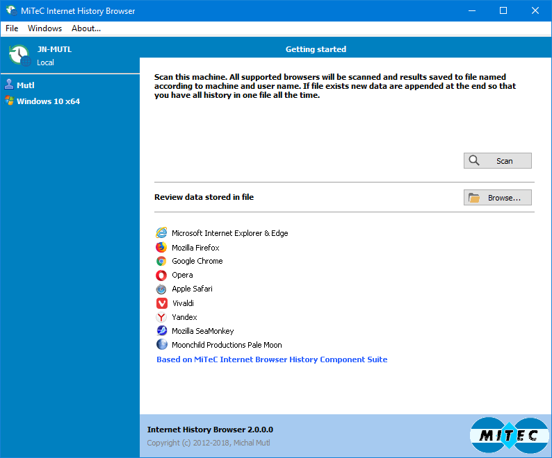 MiTeC Internet History Browser v2.5.0 浏览器历史查看工具