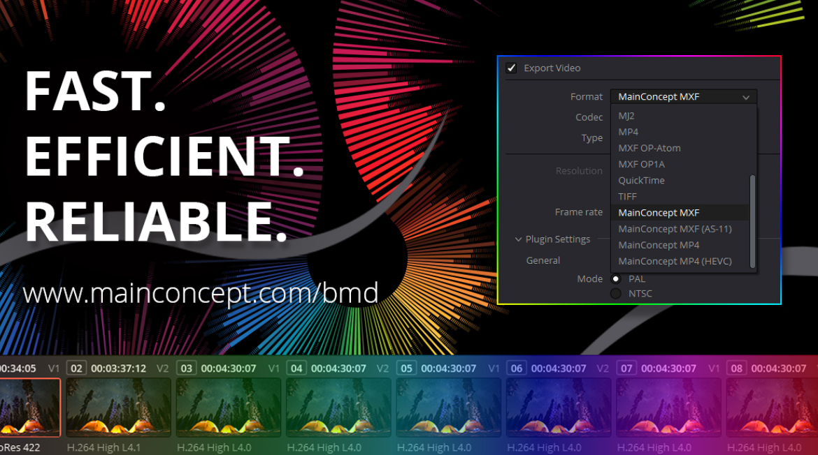 MainConcept Codec Plugin v1.5 for DaVinci Resolve  编解码器插件