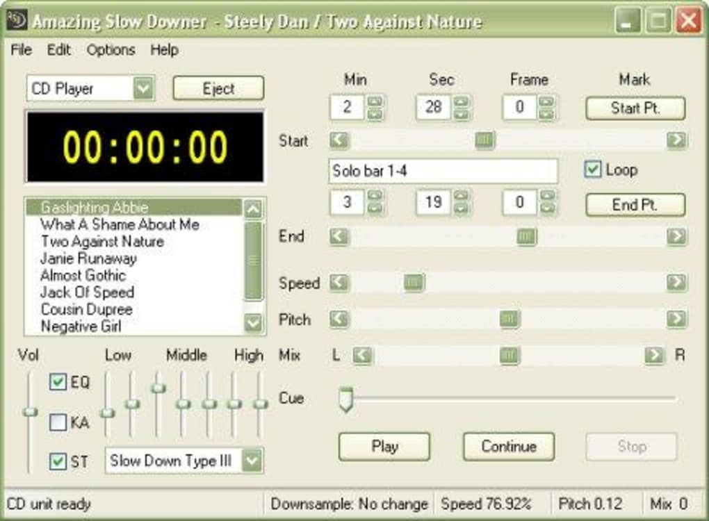 Amazing Slow Downer v3.7.3 慢速模式下查找音频文件工具